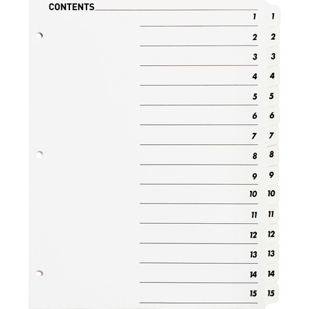 BUSINESS SOURCE Table of Content Quick Index Dividers Printed Tab(s), PK15 05857